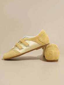 2025 New Summer Women's Red Hook And Loop Trainers, Leather Breathable Soft Sole Shoes [Run Small, Please Refer To Size Chart] - Yellow - View 4
