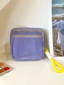 1/4 szt. Mini makaronik w kształcie kolorowych, wysokiej jakości, wielofunkcyjnych torebek z siatki, wygodne przechowywanie, ładny portfel, przenośna kosmetyczka, odpowiednia dla dziewczynek, z paskiem na ramię z zamkiem błyskawicznym, odpinana, wielofunkcyjna, przezroczysta torba do przechowywania z siateczki, pudełko do przechowywania podpasek higienicznych dla dziewczynek, może być również używane do przechowywania szminki, miniaturowych pędzli do makijażu, produktów do pielęgnacji skóry itp. - Wielokolorowe - Zobacz 10