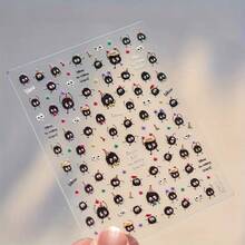 1pc Anime Cartoon Nail Stickers - Cute Self-Adhesive Glossy Nail Decoration Stickers With Skull, Flower, Star Patterns, No Formaldehyde Plastic Stickers, Suitable For DIY Nail Art, Parties And Holiday Events - Nhiều màu - Xem 6
