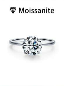 1 pieza Anillo de boda para mujer, anillo brazalete minimalista, 2,1g de plata de ley 925, moissanita de 2-3 quilates, estilo palacio bohemio, compromiso, boda, aniversario, regalo del Día de San Valentín, incluye certificado de moissanita y caja de regalo elegante