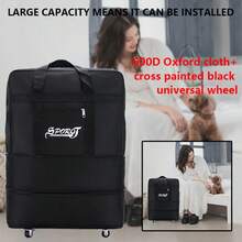 NetHong Men's Large Expandable Foldable Suitcase Collapsible Rolling Travel Luggage Bag,60*40*20cm - Black (small) - View 2