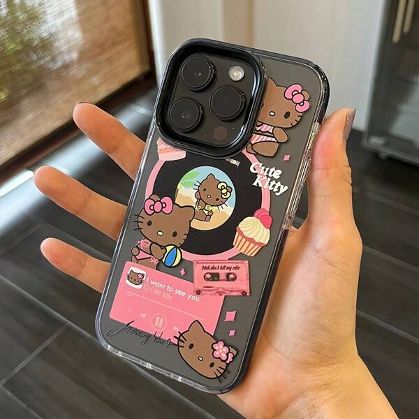 Sanrio Set da 3 custodie per telefono in morbido materiale con grafica di gatti carini, personalizzate per iPhone 13 Pro/14, XSMax/7/8plus, iPhone 11/12, adatte per donne