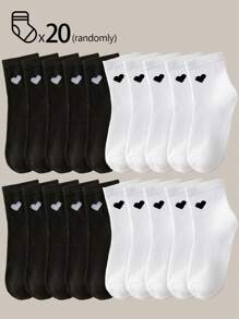 40 件/20 件/10 件男童女童儿童袜子套装 - 糖果色条纹纯色蝴蝶结/心形/涂鸦设计，柔软透气，男女通用婴儿幼儿青少年踝袜/中筒袜，适合学校运动日常穿着，青少年学生短袜/中筒袜，4 季黑白灰多色混合，儿童袜子，娃娃裙，猎豹印花，粉色袜子 - 彩色 - 查看 29
