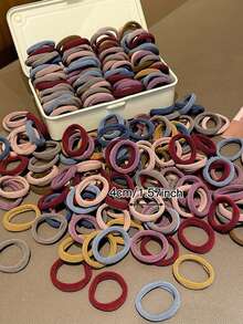 100 chiếc/50 chiếc/1 bộ Dây buộc tóc Morandi đơn giản, co giãn cao, không gây hư tổn cho tóc dành cho nữ, màu đen, xanh dương, đỏ, kaki, hồng, dây buộc tóc liền mạch co giãn cao - Màu ngẫu nhiên, phụ kiện tóc thời trang, thanh lịch, tối giản, phù hợp cho các hoạt động hàng ngày, phù hợp cho tóc đuôi ngựa và tóc tết, phù hợp cho sử dụng hàng ngày và ngoài trời, phụ kiện tóc bốn mùa, dây buộc tóc, kẹp tóc đuôi ngựa, dây chun buộc tóc, dây buộc tóc bằng cao su, dây buộc tóc, dây chun buộc tóc, trang điểm làm đẹp, phụ kiện đội đầu cho trang phục thể thao phòng tập thể dục. - Nhiều màu - Xem 4