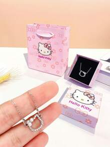 Sanrio 1pc Sanrio Hello Kitty Deluxe Jewelry Storage Gift Box. Sua aparência é requintada e pode ser usada para embrulhar colares, anéis, brincos e acessórios. É adequado para festas, festivais, cenários de propostas e é um excelente presente para amigos, exalando charme e uma vibração.