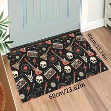1 buc. Covoraș cu design de craniu, moale și durabil, covoraș antiderapant din poliester, potrivit pentru sufragerie, dormitor, cameră de jocuri și baie, Halloween