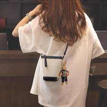 Women Shoulder Bags - 卡其配黑帶掛件 - 查看 2