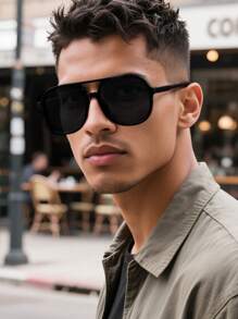 1 par de gafas de moda con marco de piloto retro punk unisex, adecuadas para salidas, viajes, accesorios de verano, estilo deportivo, conducción, festivales, playa, festival de música electrónica, vacaciones, atuendo elegante, accesorio de estilo callejero, atmósfera festiva, deportes, fiestas, actividades al aire libre, pesca, días festivos,