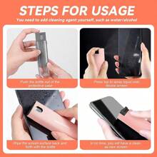 1 pièce Kit de nettoyage d'écran 3-en-1 Nettoyant pour écran tactile avec flacon, outil et chiffon microfibre pour accessoires d'écran de mobile/ordinateur portable/tablette/TV/moniteur/voiture, cuisine