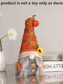 1 件/2 件，12.56 英寸可爱无脸情侣娃娃装饰，带有仿藤蔓和向日葵南瓜设计 - 完美的室内桌面老年人装饰品