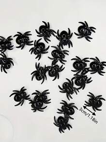 50/25 件迷你亚克力蜘蛛装饰 - 万圣节/感恩节餐桌装饰 - 秋季派对散装花瓶填充物 - 黑色 - 查看 3