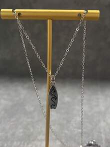 波浪椭圆形冲浪板吊坠项链 - 适合海滩度假、日常佩戴和送礼的度假风格珠宝