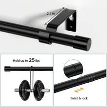 Curtain Window Rods - Black - View 3
