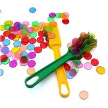 1pc Magic Wands,100pcs Round (Color Random) Magnetic Bingo Wands For Large Group Games, Family Game Nights, Sensory Boxes, Counting And Sorting, Science And Educational Activities,For School Supplies,Back To School - Multicolor - View 2