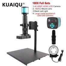 4K 48MP Video Microscope  USB Industrial Microscope Camera 1-130X/150X/180X Zoom C Lens For Soldering Repair Image Collectio - Máy ảnh 48MP - Xem 2