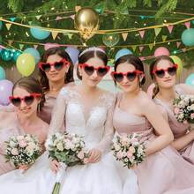 12pcs Fashion Heart-Shaped Glasses, Suitable For Party, Birthday, Wedding, Casual Couple Heart-Shaped Glasses - Multicolor - View 9