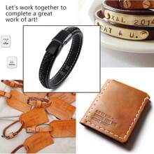 1 套 36 件 3.5 毫米合金皮革压印工具套装字母和数字印章套件压印金属冲压工具适用于皮带包帽鞋工艺珠宝打标