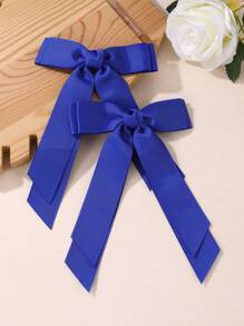 2 piezas Clips de pelo con lazo de textura dulce de moda para niñas