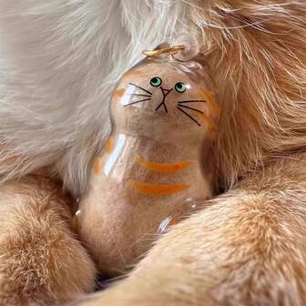 Cute Transparent Cat Hair Storage Box Ornament, Pet Hair Collector, Cat Shaped Capsule Decor