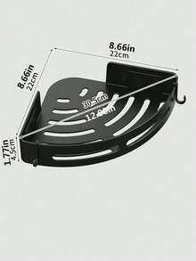 Bộ 3 kệ đựng đồ nhà tắm bằng nhựa đen, kích thước 8.6*8.6cm, phù hợp với tường gạch, cần để khô trong 2 giờ sau khi lau khô, kệ đựng đồ trong nhà tắm, kệ đựng dầu gội treo tường, kệ đựng đồ nhà bếp và phòng tắm, kệ góc tam giác tiết kiệm không gian. - màu đen - Xem 4