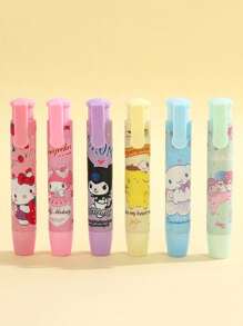 Sanrio 1Pc Creative Press Eraser Hello Anime Kuromi Melody Cinnamoroll Kitty Cartoon Stationery Gift Office School Supplies Back To School School Supplies(Some Parts May Be Random)