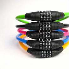 Resettable Steel Combination Lock, Applicable For Bicycle Anti-Theft Security, Multiple Colors Available (Black, Yellow, Green, Pink, Blue), PVC/Steel Wire Structure, Secure 4-Digit Combination Design, Suitable For Mountain Bike, Road Bike, E-Bike, Motorcycle Lock | Steel Wire Bicycle Lock - Resettable Bicycle Password Lock - View 8