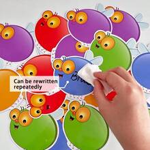 可擦苍蝇拍卡片、空白卡片、幼儿园拍手游戏、蒙特梭利教育、DIY学习卡、教育用品、返校 - 彩色 - 查看 7