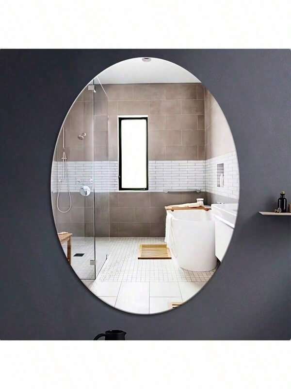 مرآة بيضاوية مثبتة على الحائط 30 سم * 50 سم * 2 مم للاستخدام المنزلي، مرآة واقفة على الأرض للتجربة الكاملة للجسم، لا تحتاج ثقب، لاصقة ذاتية، ديكور غرفة، ديكور المنزل، ديكور الحائط، ملصقات الحائط، ديكور غرفة المعيشة، مرآة الحائط، مرآة للغرفة، ديكور الحمام