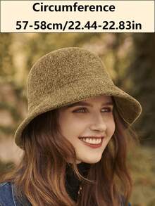 LEAJOURNO. 1 件针织渔夫帽，小头围，适合女性的迷人渔夫帽，秋冬冬季服装 - 卡其色 - 查看 2