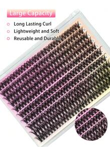 300 Peças Conjunto de Extensão de Cílios Falsos de Alta Capacidade Rolo C 10-16mm Comprimento Misto Cluster de Cílios Falsos Naturais, Macios e Leves, Reutilizáveis, Usados para Criar Maquiagem Perfeita para Festas, Múltiplos Estilos para Escolher, Clusters de Cílios, Clusters de Cílios, Cílios Individuais, Cílios, Cílios Falsos