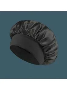 3pcs Women's Stretchy Satin Wide-Brim Sleep Hat, Suitable For Everyday Use