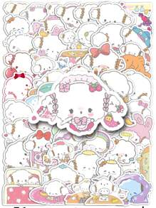 Sanrio 50pcs Officially Licensed 4-5cm Sanrio Mix Waterproof Kid-Friendly Graffiti Stickers For Laptop, Water Bottles, Bumper,Computer, Phone, Notebooks Stickers And Decals