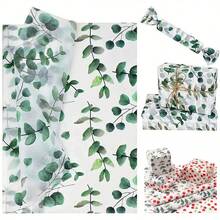 10pcs Eucalyptus Gift Wrapping Tissues, Semi-Transparent Plant Design 13.8x19.7 Inch Floral Leaf Print Tissue Paper, Bulk Tissue Paper Gift Packaging For Birthday, Holiday, Wedding, DIY Crafts (Leaf) Valentine's Day