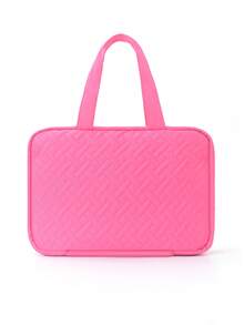 Large Hanging Cosmetic Bag, Women's Travel Toiletry Bag, Handheld Bag For Students Dorm Supplies - Hot Pink - View 5