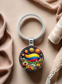 1 件哥伦比亚国旗和地标设计钥匙扣 - 时尚风格，生日和节日礼物的理想选择，派对礼品汽车配件可爱哥特 Y2k