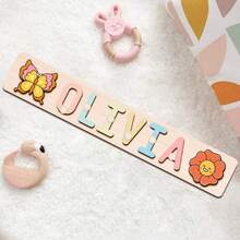 Customized Personalized Name Puzzle Board, Christmas Gift, Name Puzzle, First Birthday Gift, Unique Name Puzzle Board, Baby Boy Or Girl Early Education Toy, 3D Letter Puzzle Toy, Customized Baby Name - Multicolor - View 8