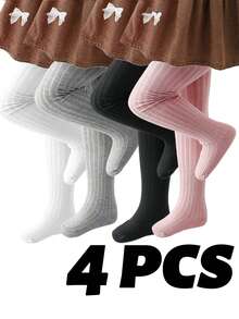 女童秋冬紧身裤、女童打底裤、婴儿童袜子和裤子，适合1-7岁 - 彩色 - 查看 29