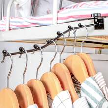 Gancho ajustable para ropa de dormitorio con cuentas, gancho para ropa con brazo oscilante, colgador montado en la pared, ahorro de espacio, almacenamiento en el hogar de hierro - Blanco - Ver 3