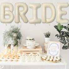 Balão de Letra em Folha de Alumínio Branco Creme de 40 Polegadas com 26 Letras, Adequado para Festas de Aniversário, Dia dos Namorados, Temas de Casamento, Formatura, Aniversário, Decoração de Balões para Festa de Carnaval, Itens de Decoração de Festa Livremente Combináveis