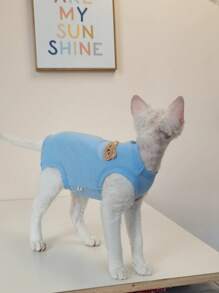 Lightweight Summer 4-Leg Breathable Fresh Sphynx Hairless Cat Clothes, Prevent Scratching Full Body Coverage