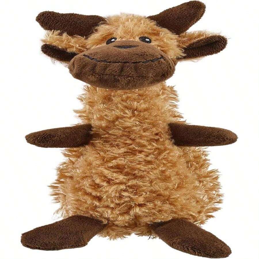 Outward Hound Scruffles Moose Plush Squeaky Dog Toy, Large - Nai sừng tấm - Xem 1