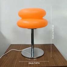 1 Piece, Modern Dimmable USB Powered Desk Lamp With Metal Base And Orange Lampshade - Upward Ambient Lighting For Living Rooms, Bedrooms, And Home Offices - Button Controlled Brightness, No Battery Required, Holiday Gift Creativity, Bedroom Bedside Desk Lamp