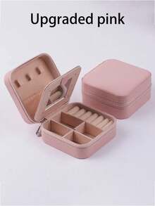 1 hộp đựng trang sức du lịch, hộp đựng trang sức nhỏ gọn, hộp đựng trang sức có gương, hộp trưng bày bằng PU chống thấm nước, thích hợp để đựng vòng cổ, nhẫn, hoa tai và các loại trang sức khác, vật dụng không thể thiếu cho mùa tựu trường, quà tặng ngày lễ. - Nhiều màu - Xem 15