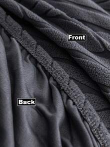 1pc Stretch Sofa Cover With Leaf Pattern - Machine Washable, Non-Slip Couch Protector For Living Room, Fits Single To Four-Seater Sofas, White Textured Fabric For All Seasons, Living Room Essentials | Minimalist Sofa Cover | Snug Fit Cover, Couch Covers For Sofa - Dark Grey - View 10