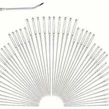 1 Pc Assorted Size Asymmetrical Shaped Sewing Needle Set, Stainless Steel Hand Sewing Needles For Beginner, Embroidery And Crafting Enthusiasts, (Random Color/Design)