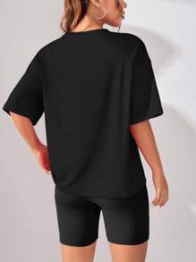 Customized Women's T-Shirt - Add Your Own Text And Images (Family Photos/Selfies/Pet Photos/Friends Photos/Party Photos) - Black - View 5