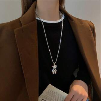 Nuevo collar de cadena de suéter de moda, accesorio versátil con colgante largo con flecos para mujeres, otoño/invierno