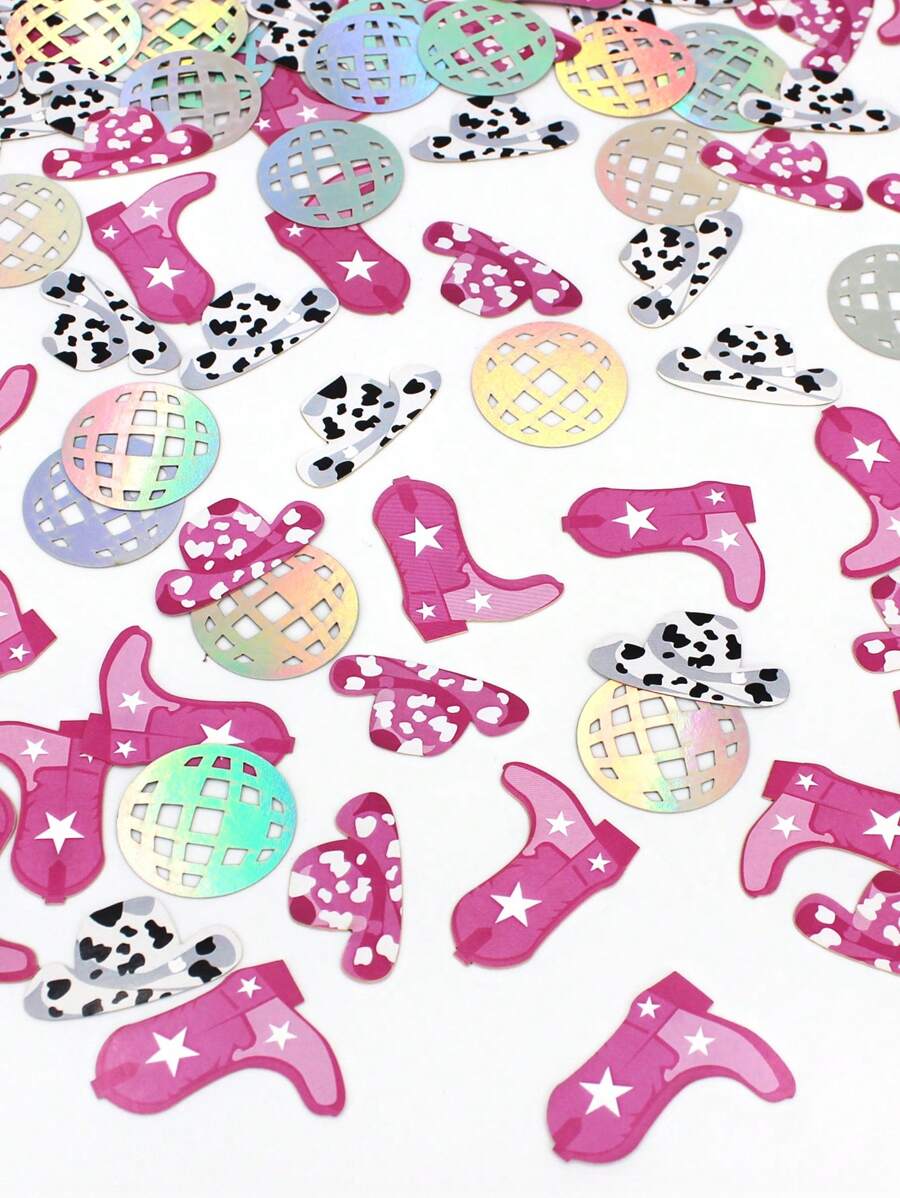 100pcs Western Cowgirl Table Confetti For Horse Race Party Decorations Birthday Disco Hen Party, Back To School Valentine Day