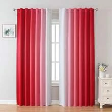 MIUCO Blackout Curtains & Drapes For Bedroom Living Room 84 Inches Long Purple And White Room Darkening Ombre Curtains Rod Pocket & Back Tab Curtains Thermal Insulated Light Blocking 2 Panels Set-FUNALING - 紅色 - 查看 1