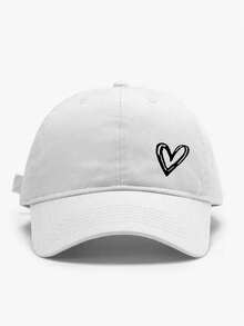 1 件男女通用心形印花可调节棒球帽，户外防晒休闲帽，适合春秋旅行、海滩度假、Y2K 风格年轻男士